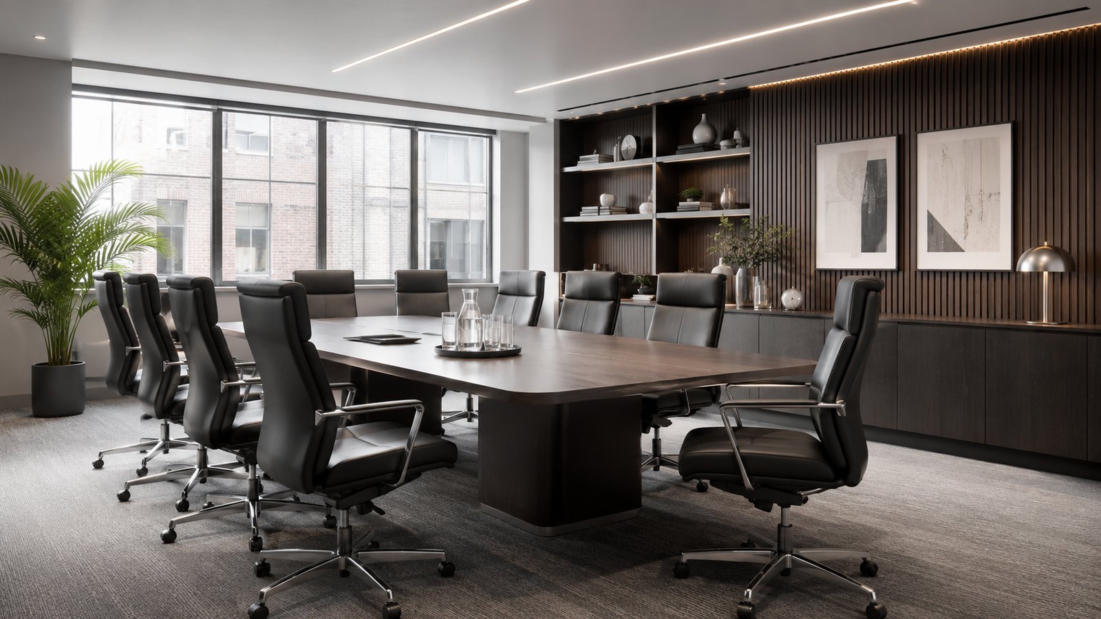 Boardroom office furniture with executive chairs and meeting table
